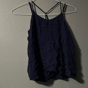 Navy blue tank top with crossing back